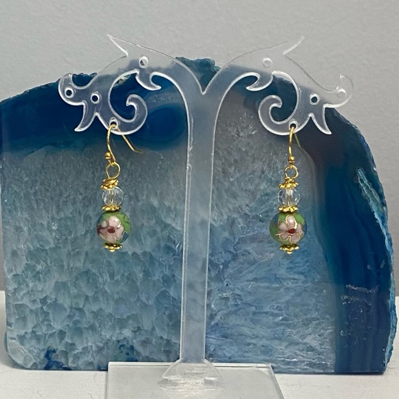 NEW Cloisonné bead earrings - Picture 2 of 2